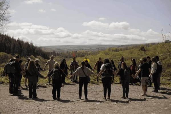 Group working together to save the rainforest