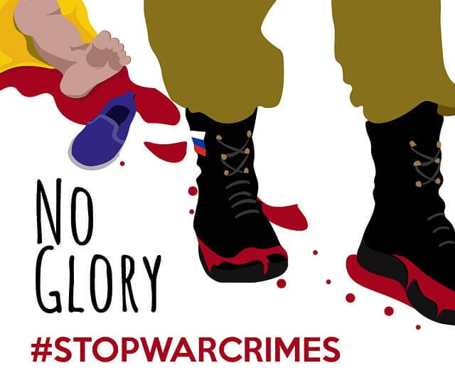 A graphic for #stopwarcrimes