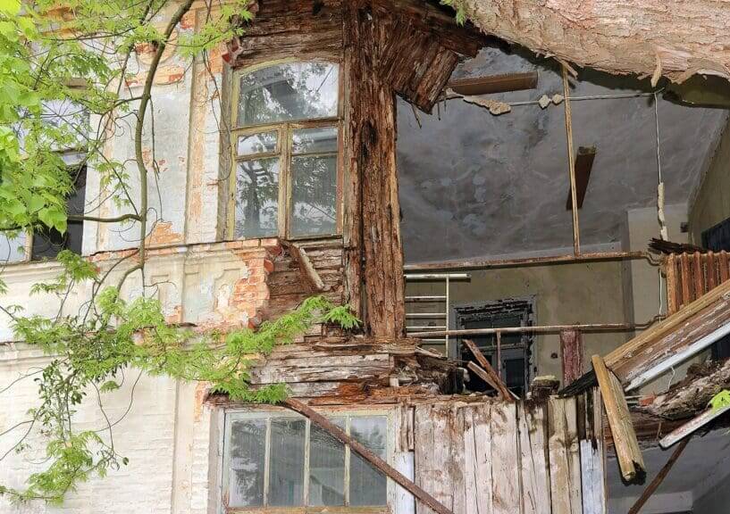Damaged building after chernobyl
