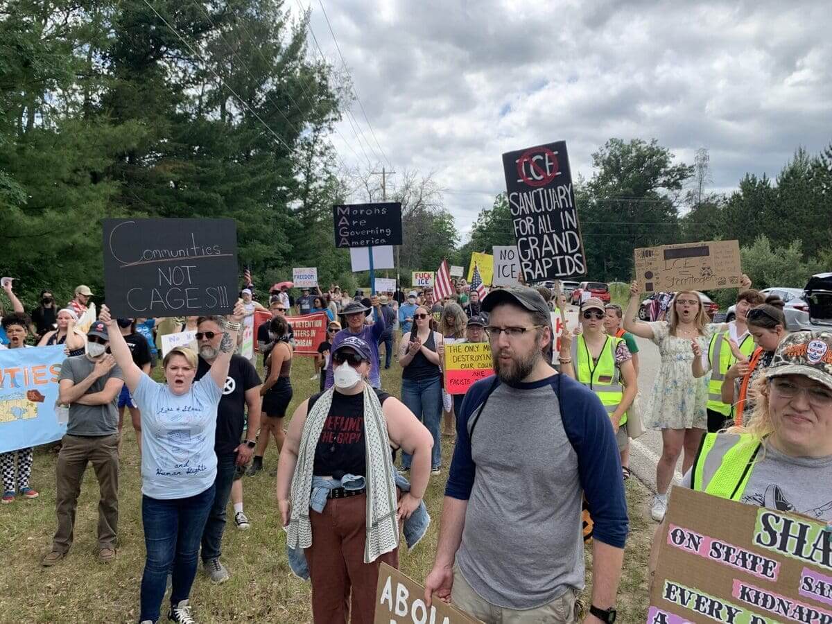 Ice protest in baldwin michigan