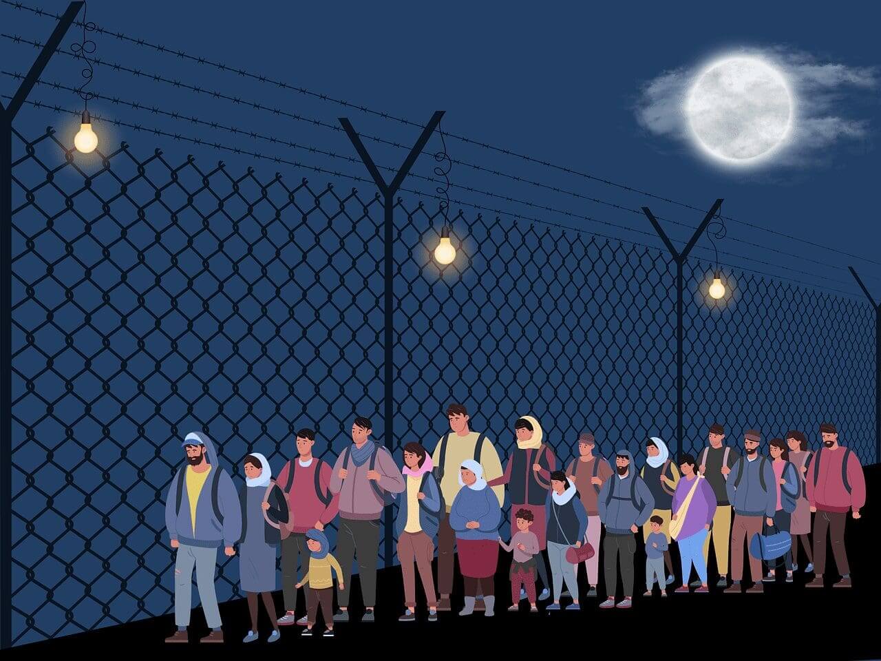 Refugees at the border graphic