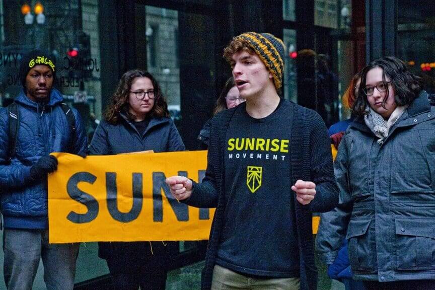 Sunrise movement protest
