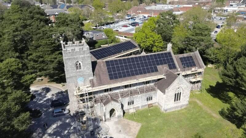 Church with solar panels