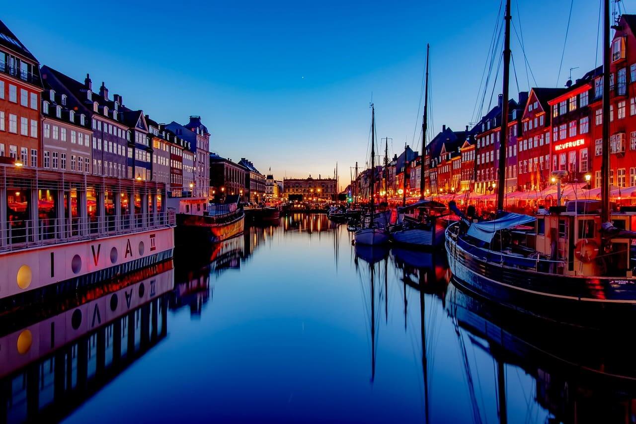 Countries that are doing better. Copenhagen at sunset