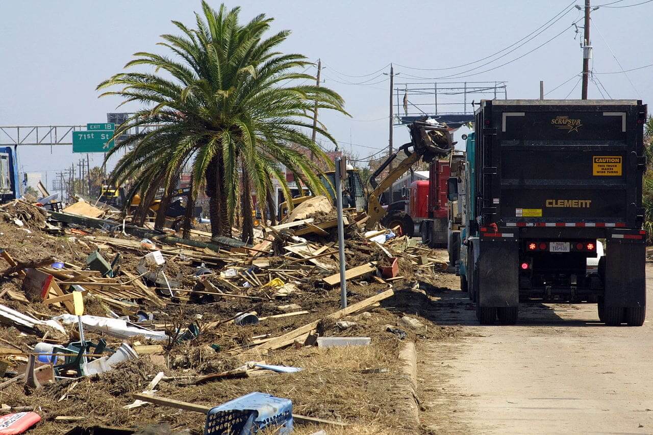 Us army corp clearing debris in texas