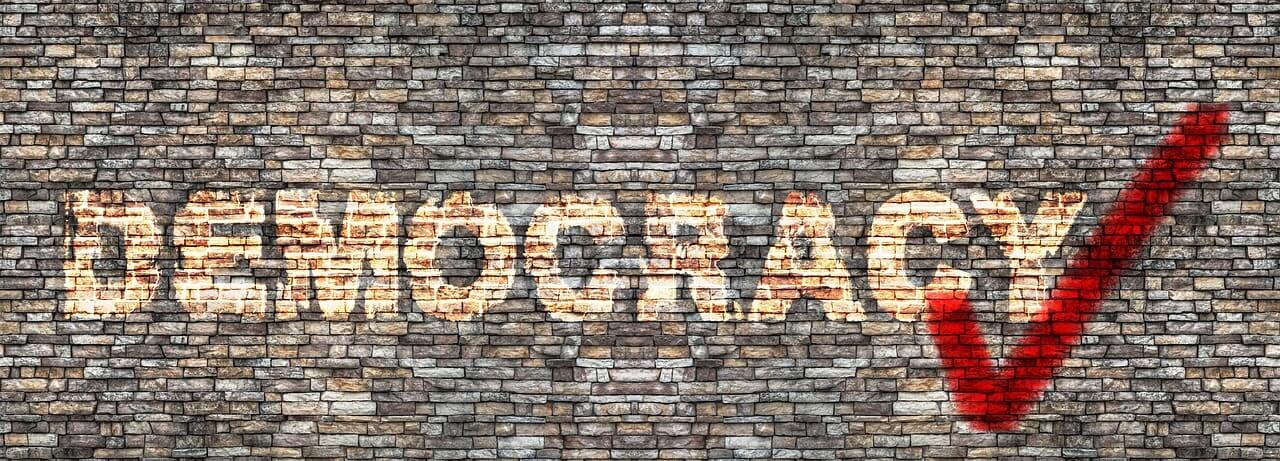 Voting rights act. Democracy on a brick wall