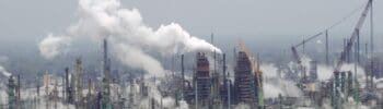 Exxon Mobil oil refinery expelling methane