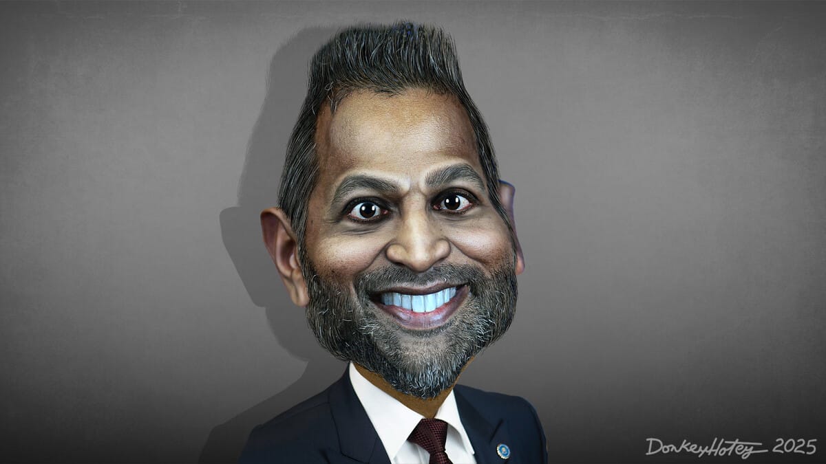 Caricature of kash patel