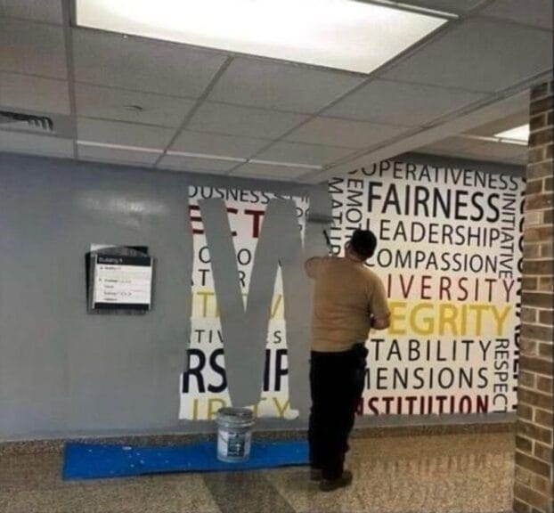 Word mural that wasn't allowed according to project 2025