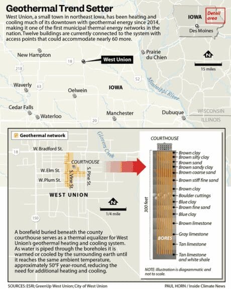 Map of the geothermal network in west union