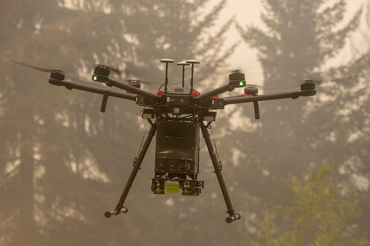 Drone flown by the wildfire drone team
