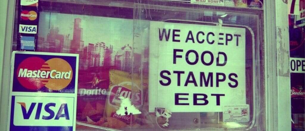 Deli with EBT accepted sign in window. SNAP