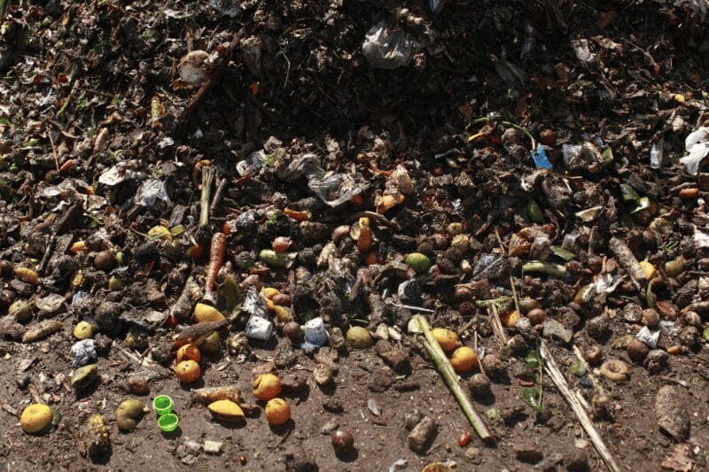 food compost Food waste at a composting facility