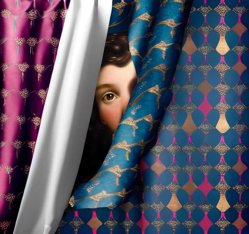 How to survive a mass shooting AI-generated image of a boy hiding behind curtains