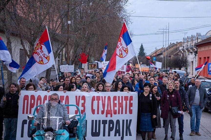 Kikinda protest serbia