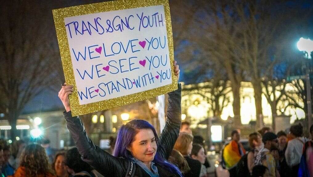 Trans youth rally in DC.
