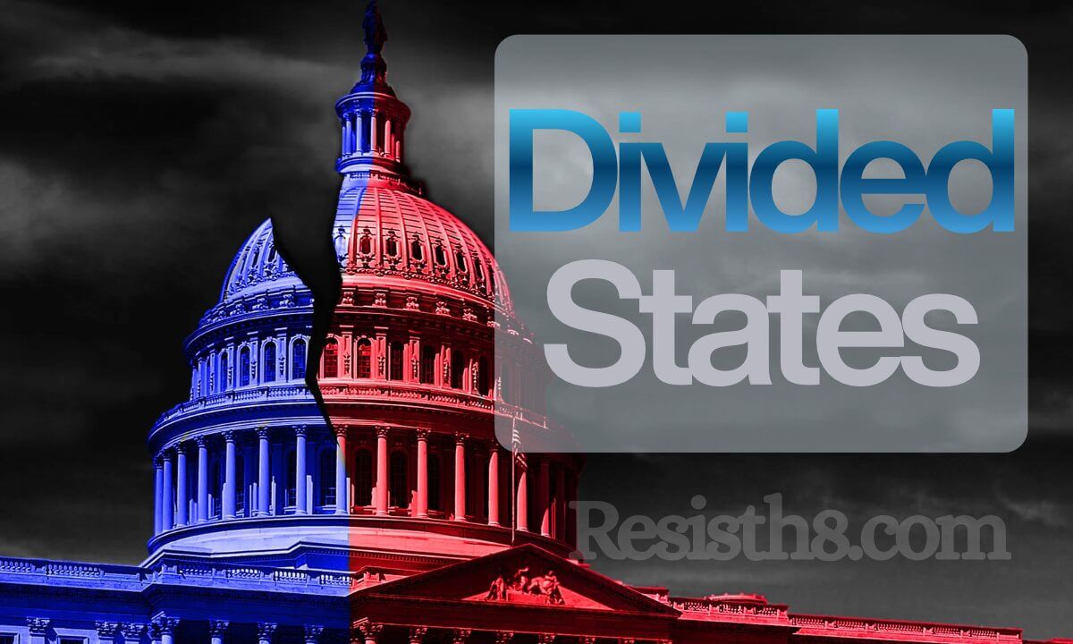 U. S. Capitol, half blue, half red