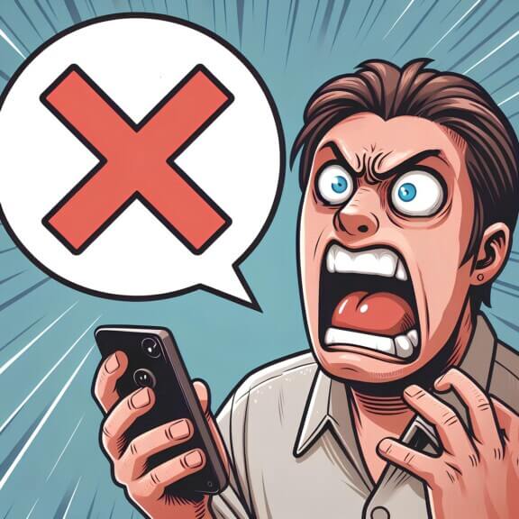 Pushing back against hate. Cartoon of a man showing hate, raging at his phone