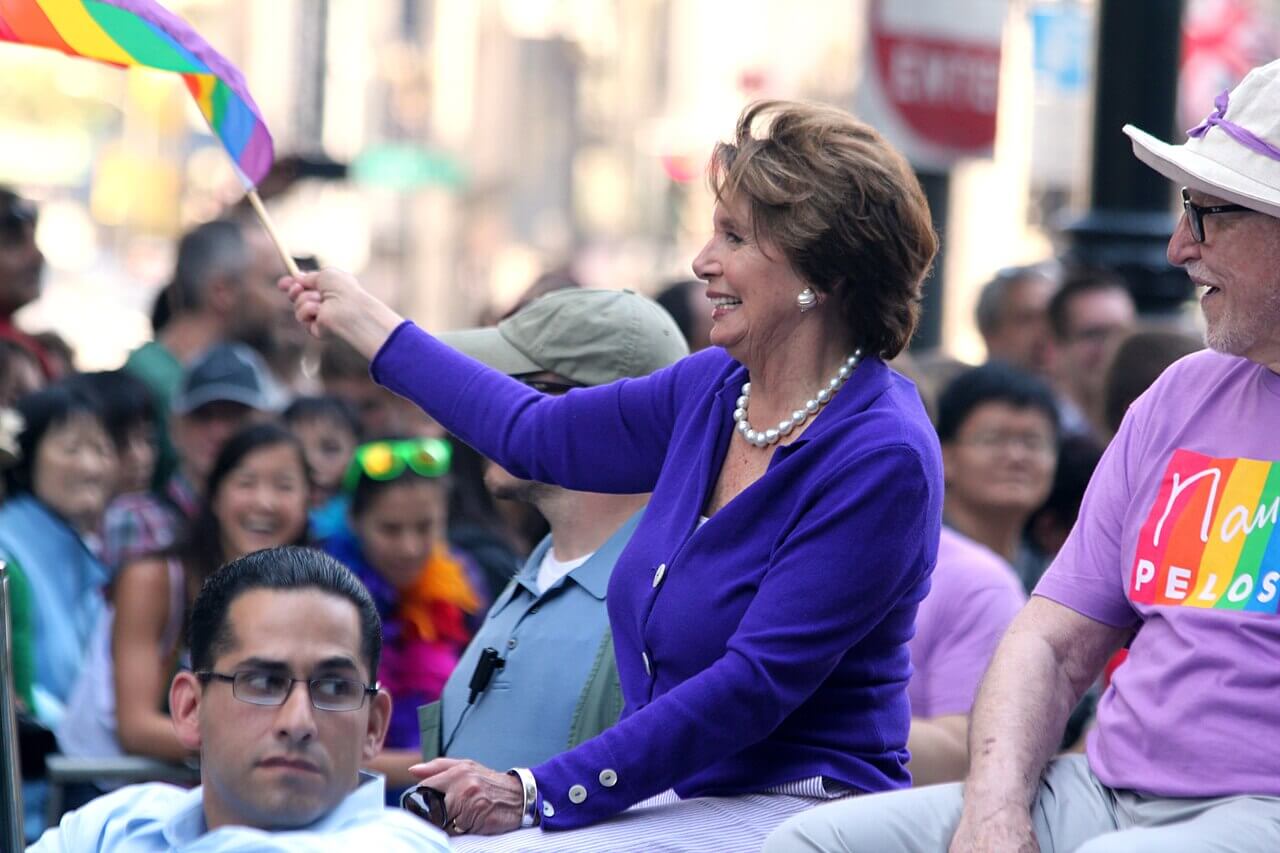 Nancy pelosi in a pride parade