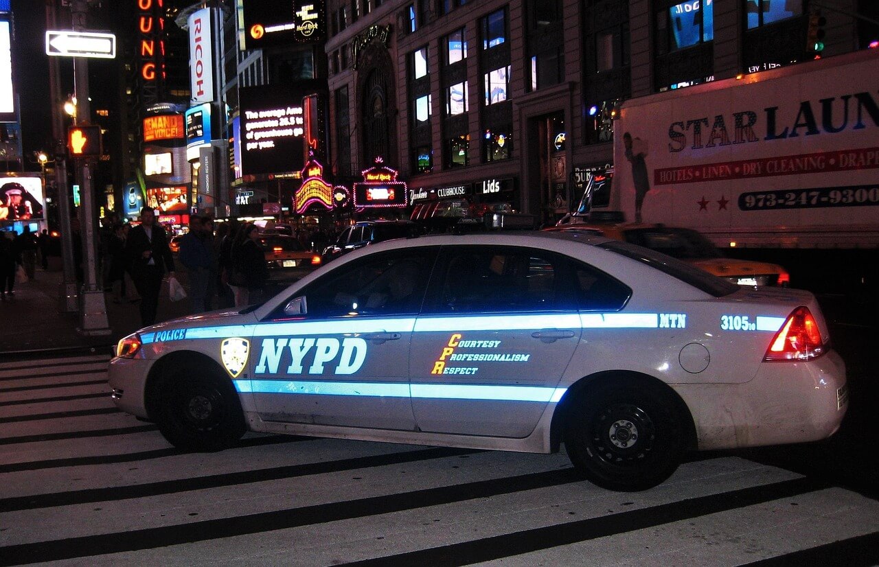 Nypd vehicle in the city