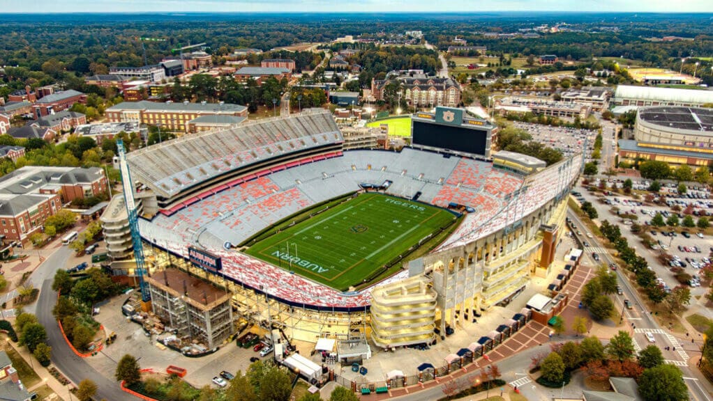 stadium inside Aerial view of a football stadium
