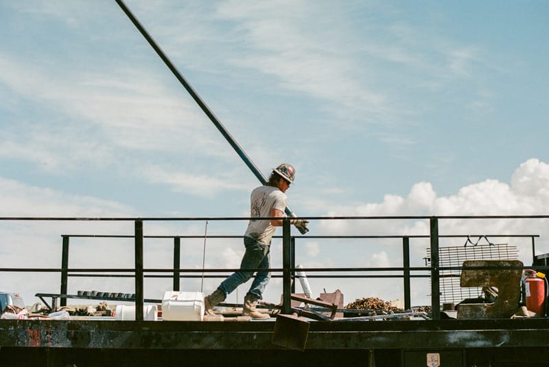 Man working at a uranium well