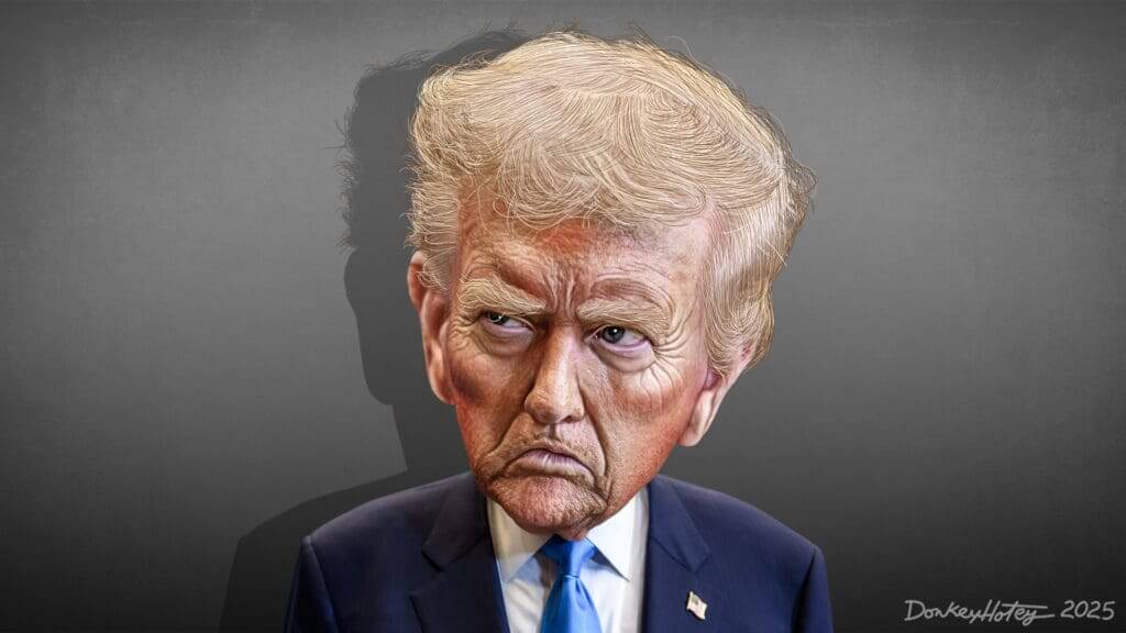Caricature of Donald Trump