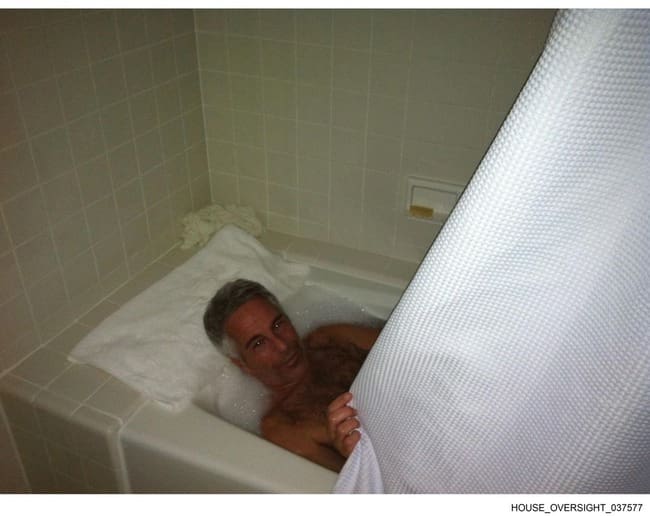 epstein photo bathtub Jeffrey epstein sleeping in a bathtub