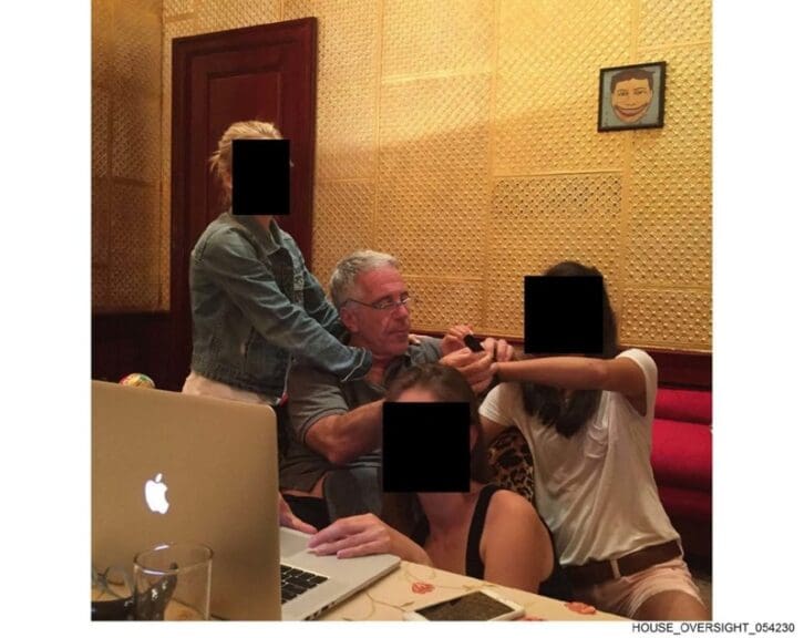 New epstein photos jeffrey epstein with a girl on a plane?
