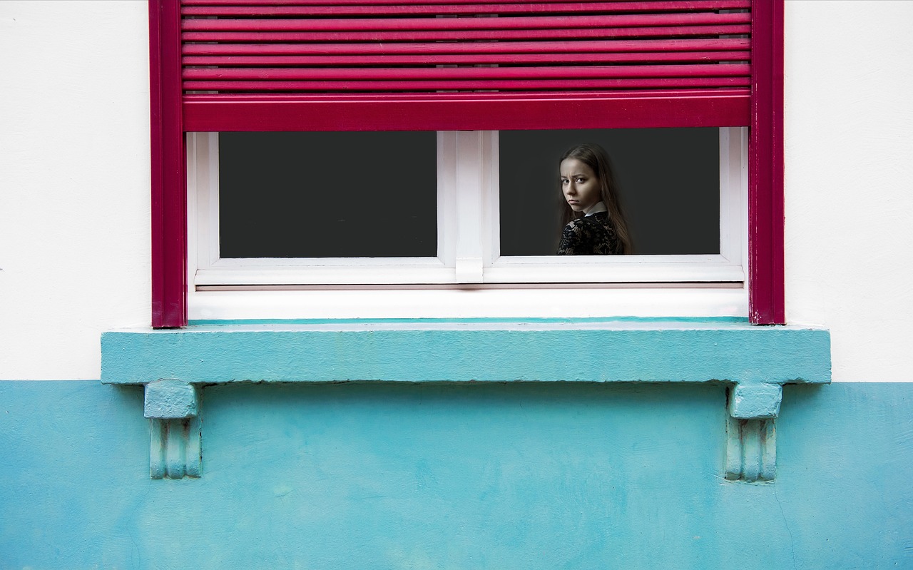 Spy on one another like this girl watching from her window