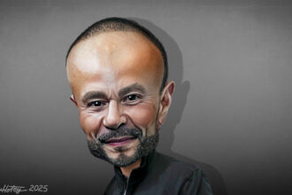 Caricature of dan bongino cornered by maga