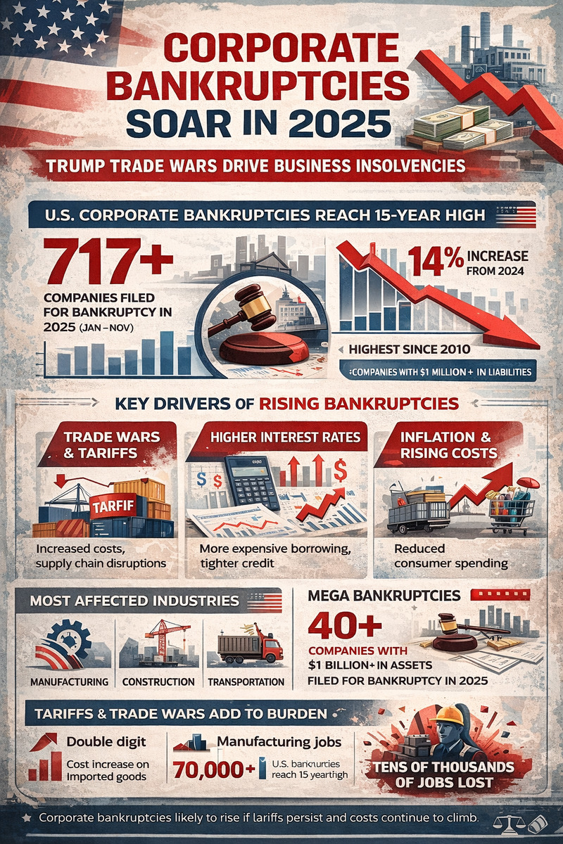 Corporate bankruptcies 2025 infographic