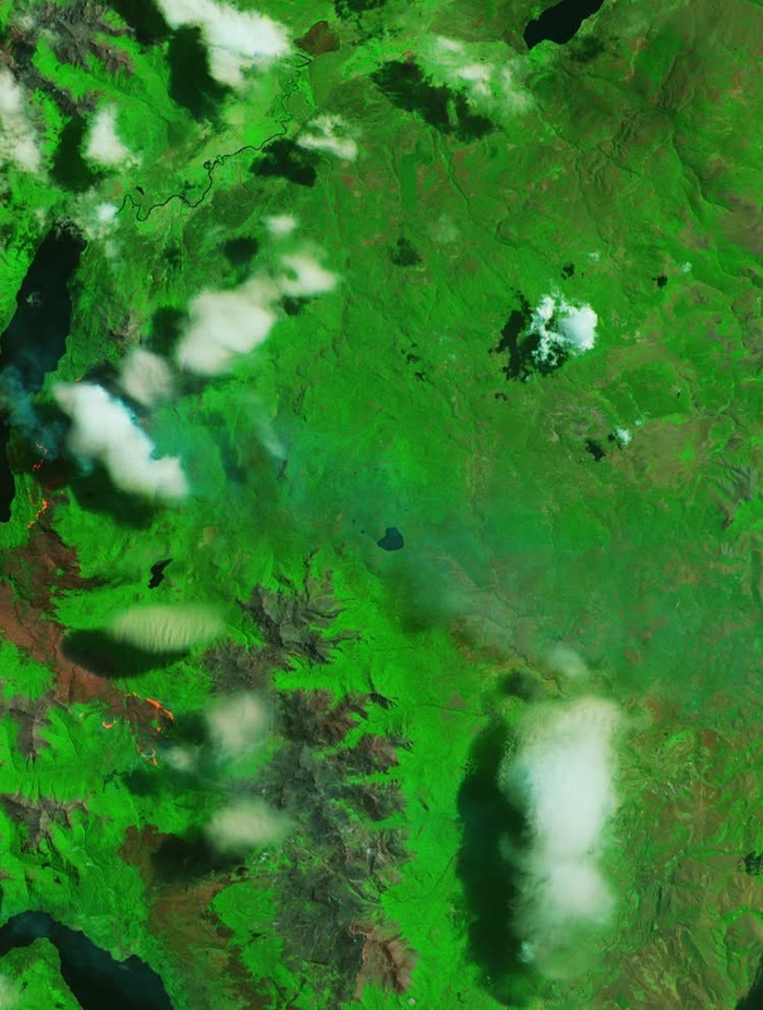 Fires in argentina viewed from a satellite.