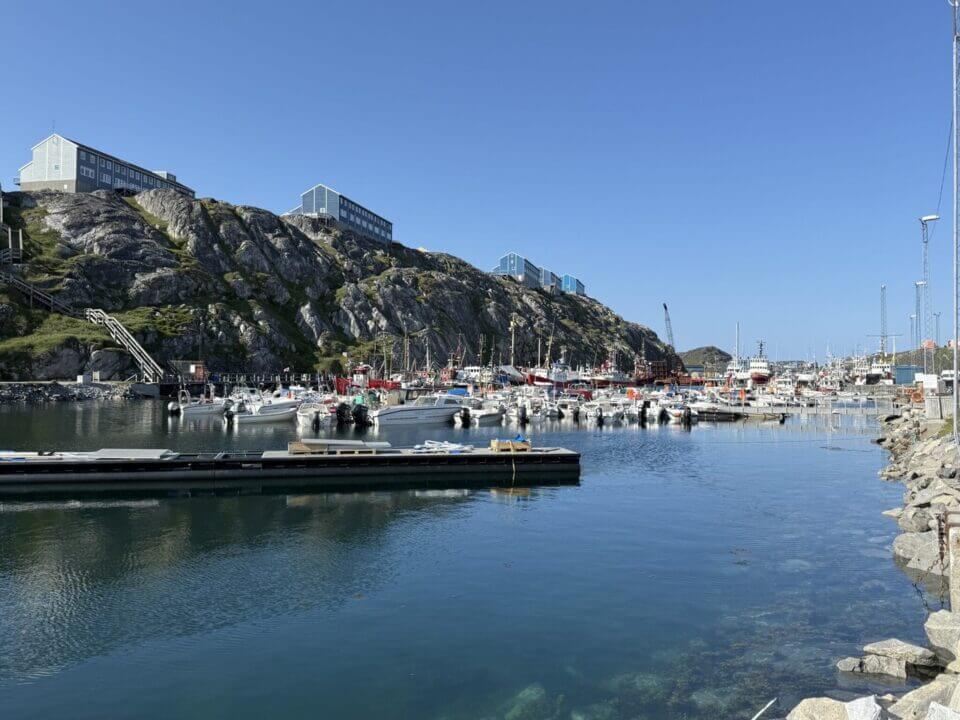 About Greenland—boats in a port