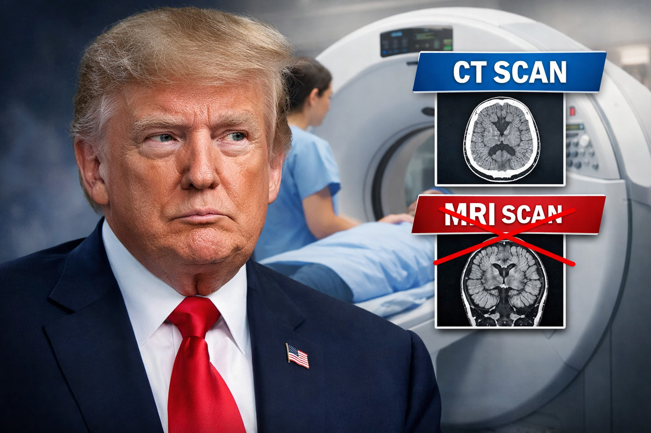 Donald trump having a ct scan not an mri