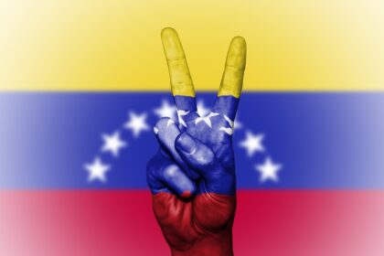 Venezuela history lesson. Venezuelan flag and peace sign