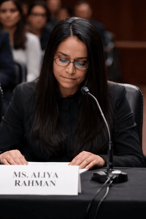 Aliya rahman testimony before congress