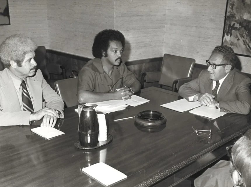 Black and white photo of reverend jesse jackson