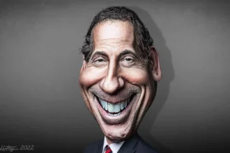 Caricature of representative jamie raskin