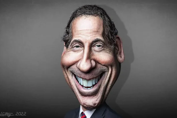 Caricature of representative jamie raskin