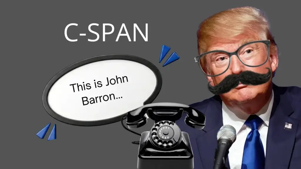 Donald Trump in a disguise as John Barron