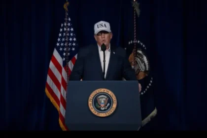Trump announcing war with Iran
