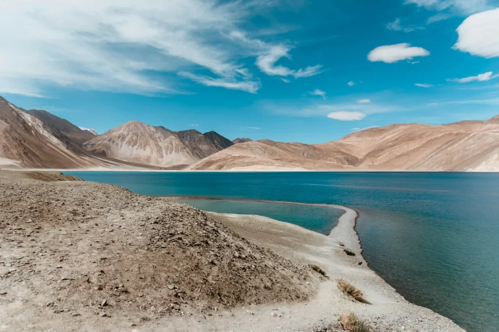 Mountains, bright blue water in ladakh (mona jain/u splash