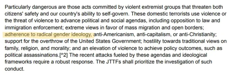 Trans people terrorists leaked ag memo