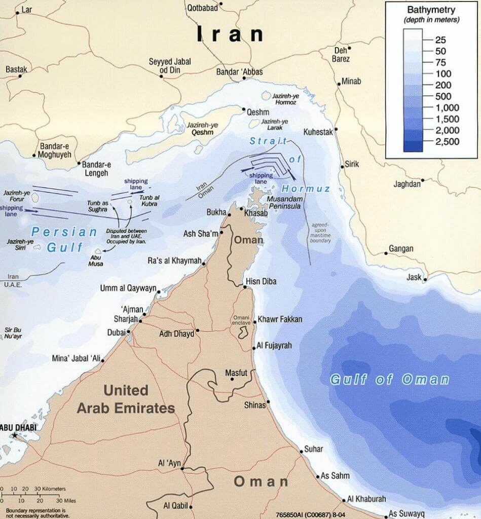 Project Freedom Map showing the Strait of Hormuz. If closed it will make oil prices skyrocket