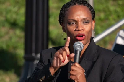 Representative summer lee speaking at a campaign event