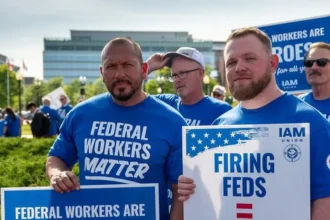 taylor rehmet unions Taylor rehmet protesting for veterans fired by the trump administration