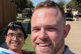 taylor rehmet voter Taylor rehmet with a voter