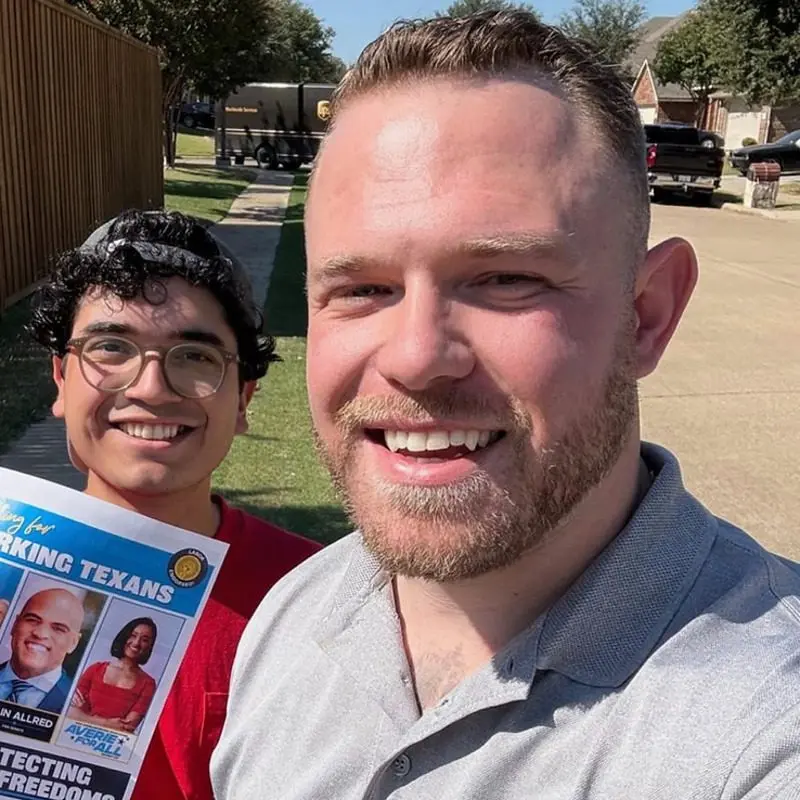 taylor rehmet voter Taylor rehmet with a voter