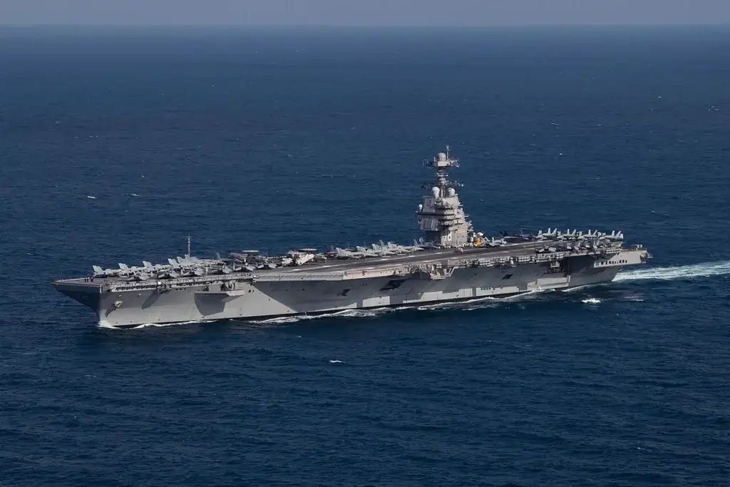 The U.S. Navy aircraft carrier USS Gerald R. Ford
